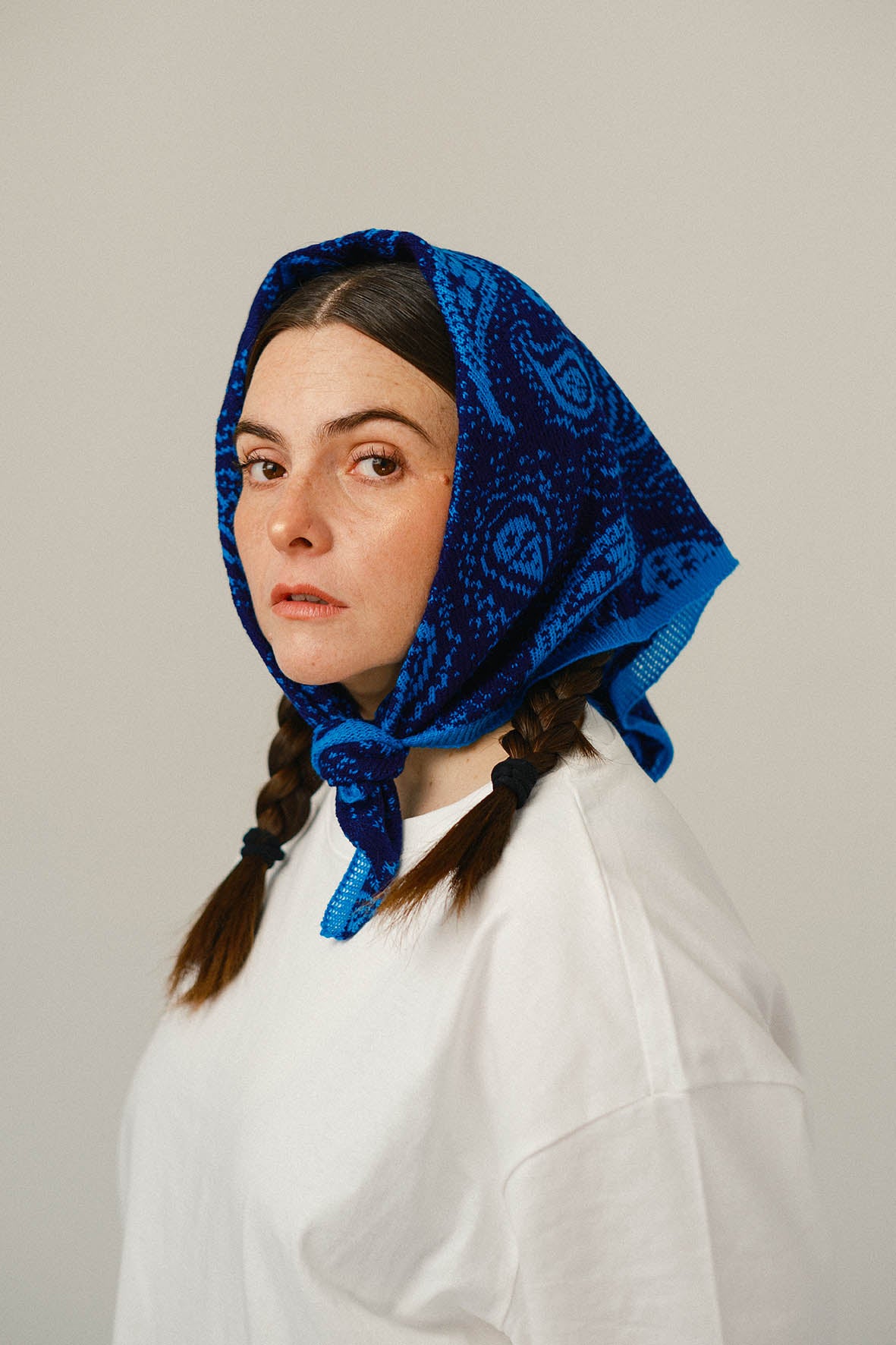 Bandana tejida azul