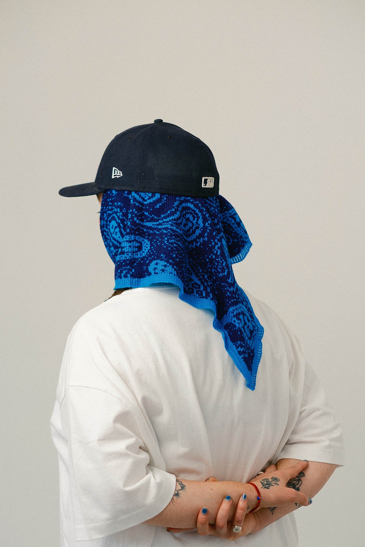 Bandana tejida azul